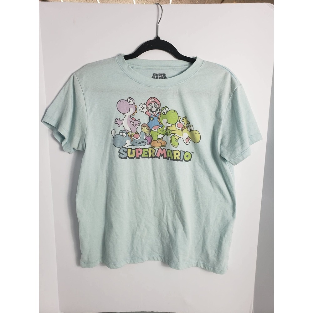 Super Mario Yoshi Graphic T-Shirt Women's Medium Mint Green Nintendo 2022